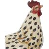 imageDeco 79 Ceramic Rooster Decorative Garden Sculpture Spotted Indoor Outdoor Garden Statue with Black and Red Accents Outdoor Sculpture 13quot x 6quot x 14quot BeigeBeige