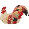 imageDeco 79 Ceramic Rooster Decorative Garden Sculpture Spotted Indoor Outdoor Garden Statue with Black and Red Accents Outdoor Sculpture 13quot x 6quot x 14quot BeigeRed