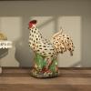 imageDeco 79 Ceramic Rooster Decorative Garden Sculpture Spotted Indoor Outdoor Garden Statue with Black and Red Accents Outdoor Sculpture 13quot x 6quot x 14quot BeigeBeige