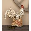 imageDeco 79 Ceramic Rooster Decorative Garden Sculpture Spotted Indoor Outdoor Garden Statue with Black and Red Accents Outdoor Sculpture 13quot x 6quot x 14quot BeigeBeige
