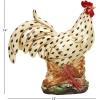 imageDeco 79 Ceramic Rooster Decorative Garden Sculpture Spotted Indoor Outdoor Garden Statue with Black and Red Accents Outdoor Sculpture 13quot x 6quot x 14quot BeigeBeige
