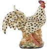 imageDeco 79 Ceramic Rooster Decorative Garden Sculpture Spotted Indoor Outdoor Garden Statue with Black and Red Accents Outdoor Sculpture 13quot x 6quot x 14quot BeigeBeige