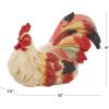 imageDeco 79 Ceramic Rooster Decorative Garden Sculpture Spotted Indoor Outdoor Garden Statue with Black and Red Accents Outdoor Sculpture 13quot x 6quot x 14quot BeigeRed