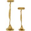 imageDeco 79 Coastal Aluminum Solid Candle Holder Set of 2 18quot 14quotH GoldGold