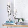 imageDeco 79 Coastal Aluminum Solid Candle Holder Set of 2 18quot 14quotH GoldSilver