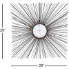 imageDeco 79 Contemporary Metal Sunburst Wall Clock 2quot W x 28quot H Black White GoldBlack  White  Gold