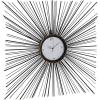imageDeco 79 Contemporary Metal Sunburst Wall Clock 2quot W x 28quot H Black White GoldBlack  White  Gold