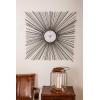 imageDeco 79 Contemporary Metal Sunburst Wall Clock 2quot W x 28quot H Black White GoldBlack  White  Gold