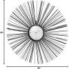 imageDeco 79 Contemporary Metal Sunburst Wall Clock 2quot W x 28quot H Black White GoldBlack  White  Gold