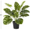 imageDeco 79 Faux Foliage Monstera Artificial Plant with Realistic Leaves and Black Plastic Pot 21quot x 20quot x 16quot Green