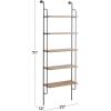 imageDeco 79 Industrial Metal Shelf Wall Storage Shelves for Bedroom Living Room Bathroom Kitchen Office and More 25quot L x 7quot W x 33quot H Brown23 x 12 x 71