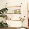 imageDeco 79 Industrial Metal Shelf Wall Storage Shelves for Bedroom Living Room Bathroom Kitchen Office and More 25quot L x 7quot W x 33quot H Brown33 x 25 x 7