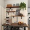 imageDeco 79 Industrial Poplar Wood Wall Shelf Metal S3 48quot36quot24quot W92602 15L17 H Brown
