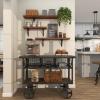 imageDeco 79 Industrial Poplar Wood Wall Shelf Metal S3 48quot36quot24quot W92602 15L17 H Brown