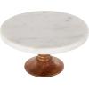 imageDeco 79 Mango Wood Cake Stand with Wood Base 10quot x 10quot x 5quot White