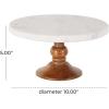 imageDeco 79 Mango Wood Cake Stand with Wood Base 10quot x 10quot x 5quot White