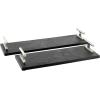 imageDeco 79 Marble Slim Textured Tray with Rod Handles Set of 2 22quot 18quot W BlackBlack