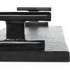 imageDeco 79 Marble Slim Textured Tray with Rod Handles Set of 2 22quot 18quot W BlackBlack