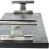 imageDeco 79 Marble Slim Textured Tray with Rod Handles Set of 2 22quot 18quot W BlackBlack