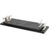 imageDeco 79 Marble Slim Textured Tray with Rod Handles Set of 2 22quot 18quot W BlackBlack