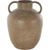 imageDeco 79 Metal Decorative Vase Antique Inspired Centerpiece Vase with Handles Flower Vase for Home Decoration 9quot x 9quot x 12quot Brown