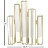 imageDeco 79 Metal Decorative Vase Foldable Centerpiece Vase with Clear Glass Test Tubes Flower Vase for Home Decoration 10quot x 3quot x 12quot GoldGold