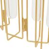 imageDeco 79 Metal Decorative Vase Foldable Centerpiece Vase with Clear Glass Test Tubes Flower Vase for Home Decoration 10quot x 3quot x 12quot GoldGold
