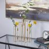 imageDeco 79 Metal Decorative Vase Foldable Centerpiece Vase with Clear Glass Test Tubes Flower Vase for Home Decoration 10quot x 3quot x 12quot GoldGold