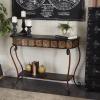 imageDeco 79 Metal Floral Embossed 1 Shelf Console Table with Ornate Scroll Legs 43quot x 14quot x 32quot BrownConsole Table