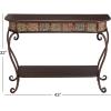 imageDeco 79 Metal Floral Embossed 1 Shelf Console Table with Ornate Scroll Legs 43quot x 14quot x 32quot BrownConsole Table