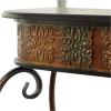 imageDeco 79 Metal Floral Embossed 1 Shelf Console Table with Ornate Scroll Legs 43quot x 14quot x 32quot BrownConsole Table