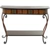 imageDeco 79 Metal Floral Embossed 1 Shelf Console Table with Ornate Scroll Legs 43quot x 14quot x 32quot BrownConsole Table
