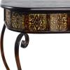imageDeco 79 Metal Floral Embossed 1 Shelf Console Table with Ornate Scroll Legs 43quot x 14quot x 32quot BrownConsole Table
