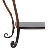 imageDeco 79 Metal Floral Embossed 1 Shelf Console Table with Ornate Scroll Legs 43quot x 14quot x 32quot BrownConsole Table