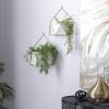 imageDeco 79 Metal Geometric Indoor Outdoor Hanging Wall Planter Set of 2 17quot 14quotH White12  15