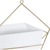 imageDeco 79 Metal Geometric Indoor Outdoor Hanging Wall Planter Set of 2 17quot 14quotH White12  15