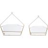imageDeco 79 Metal Geometric Indoor Outdoor Hanging Wall Planter Set of 2 17quot 14quotH White12  15
