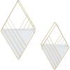 imageDeco 79 Metal Geometric Indoor Outdoor Hanging Wall Planter Set of 2 17quot 14quotH White17  14H