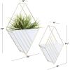 imageDeco 79 Metal Geometric Indoor Outdoor Hanging Wall Planter Set of 2 17quot 14quotH White17  14H