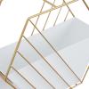 imageDeco 79 Metal Geometric Indoor Outdoor Hanging Wall Planter Set of 2 17quot 14quotH WhiteSet of 2 Plant Hanger 10  9H