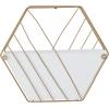 imageDeco 79 Metal Geometric Indoor Outdoor Hanging Wall Planter Set of 2 17quot 14quotH WhiteSet of 2 Plant Hanger 10  9H