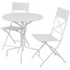 imageDeco 79 Metal Indoor Outdoor Folding 2 Chairs and 1 Table Bistro Set Set of 3 29quot 36quot 36quotH WhiteWhite
