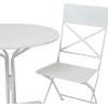 imageDeco 79 Metal Indoor Outdoor Folding 2 Chairs and 1 Table Bistro Set Set of 3 29quot 36quot 36quotH WhiteWhite