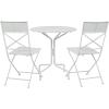 imageDeco 79 Metal Indoor Outdoor Folding 2 Chairs and 1 Table Bistro Set Set of 3 29quot 36quot 36quotH WhiteWhite