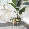 imageDeco 79 Metal Indoor Outdoor Planter Brushed Small Planter Pot Set of 3 Planters 7quot 8quot 10quotH GoldSet of 2 Planters 11  8H