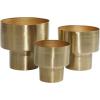 imageDeco 79 Metal Indoor Outdoor Planter Brushed Small Planter Pot Set of 3 Planters 7quot 8quot 10quotH GoldSet of 3 Planters 7  8  10H