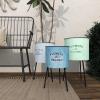 imageDeco 79 Metal Indoor Outdoor Planter Large Planter Pot with Flowers And Garden Text and Black Tripod Legs Set of 3 Planters 20quot 18quot 16quotH Multi Colored