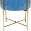 imageDeco 79 Metal Indoor Outdoor Planter Small Planter Pot with Removable Gold Stand Set of 2 Planters 12quot 16quotH PinkBlue