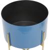imageDeco 79 Metal Indoor Outdoor Planter Small Planter Pot with Removable Gold Stand Set of 2 Planters 12quot 16quotH PinkBlue