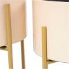 imageDeco 79 Metal Indoor Outdoor Planter Small Planter Pot with Removable Gold Stand Set of 2 Planters 12quot 16quotH PinkPink